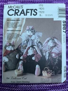 McCalls 5987 Sewing pattern victorian cat bunny clothes 1980s